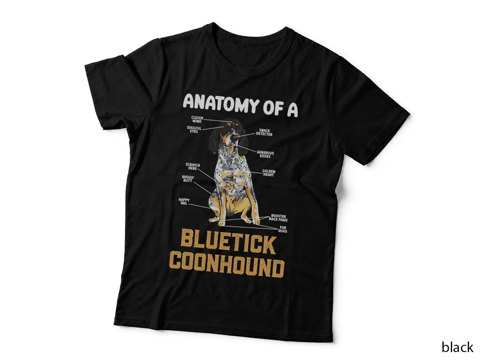 Anatomy of a Bluetick Coonhound T-Shirt