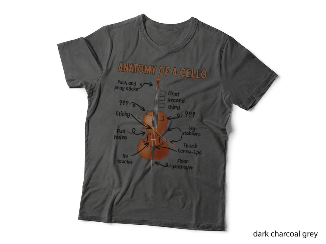 Anatomy of a Cello Cellist Cello Lover Cello Player T-Shirt
