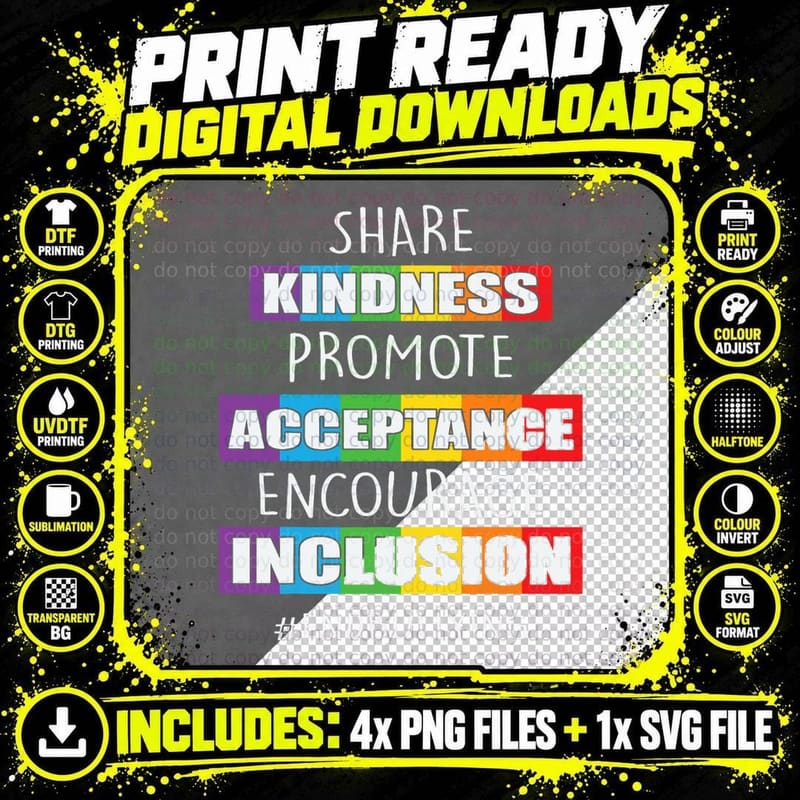 Anti Bullying Support Choose Kind & Stop Bullying Unity Png SVG Digital Bundle