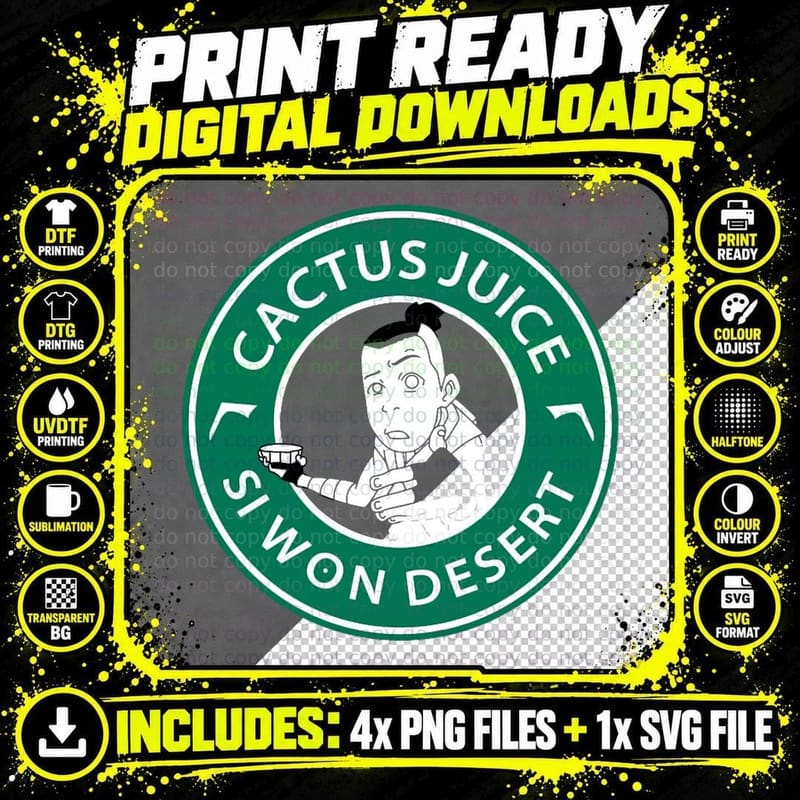 Cactus Juice Sokka T-Shirt Png SVG Digital Bundle