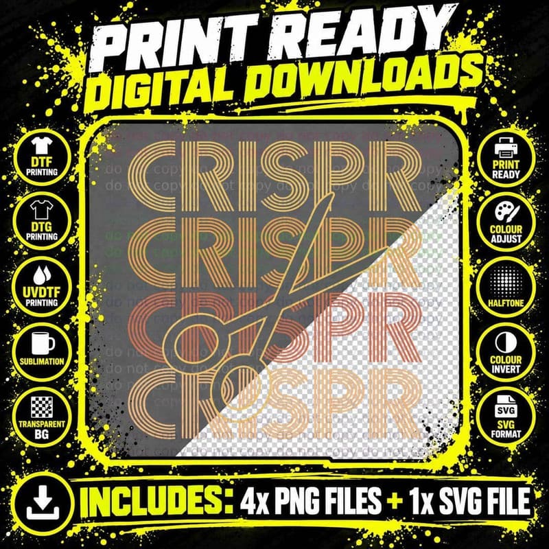 Crispr Design for a Crispr Supporter Graphic T-Shirt Png SVG Digital Bundle