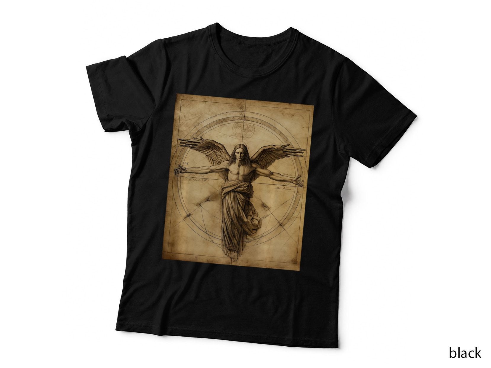 Da Vinci Vitruvian Angel, Classic Casual T-Shirt