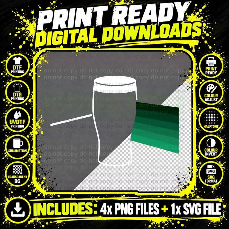 Dark Side of the Pint - Guinness Drinking T-Shirt Png SVG Digital Bundle