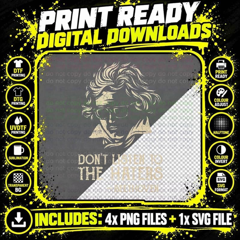 Don't Listen to the Haters T-Shirt Png SVG Digital Bundle