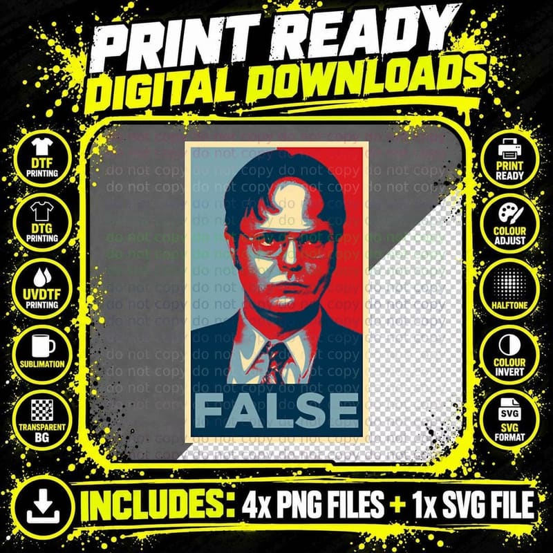 Dwight Schrute False T-Shirt Png SVG Digital Bundle