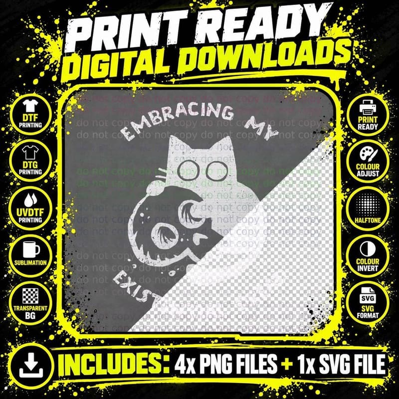 Embracing My Existential Dread T-Shirt Png SVG Digital Bundle