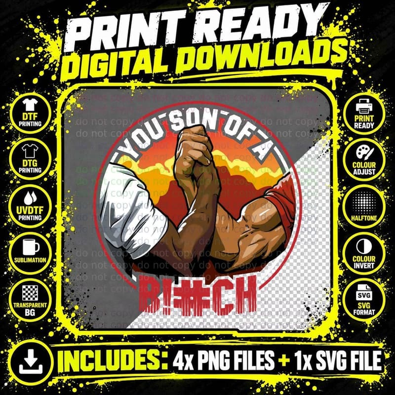 Epic Handshake - Predator T-Shirt Png SVG Digital Bundle