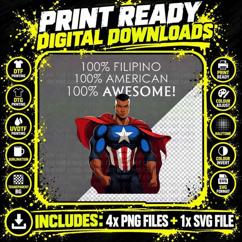 Filipino American History Month, Filipino, American Png SVG Digital Bundle