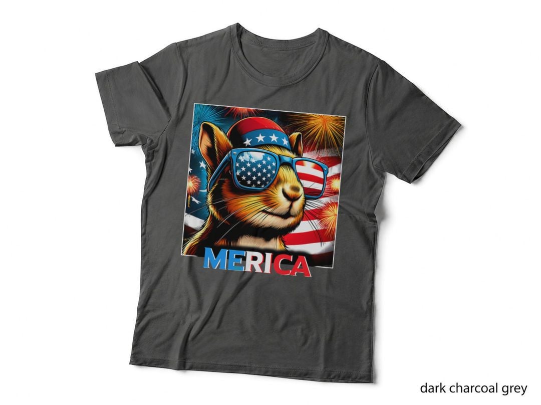 Fireworks Patriotic Wild Squirrel Merica T-Shirt