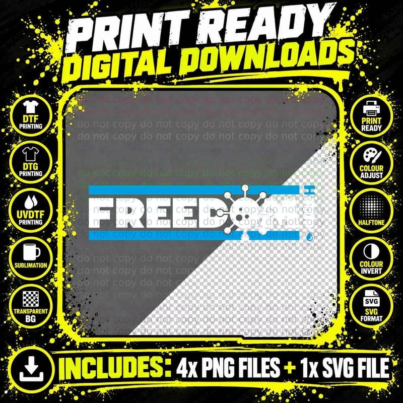 Freedom - Covid 19 Vaccine T-Shirt Png SVG Digital Bundle