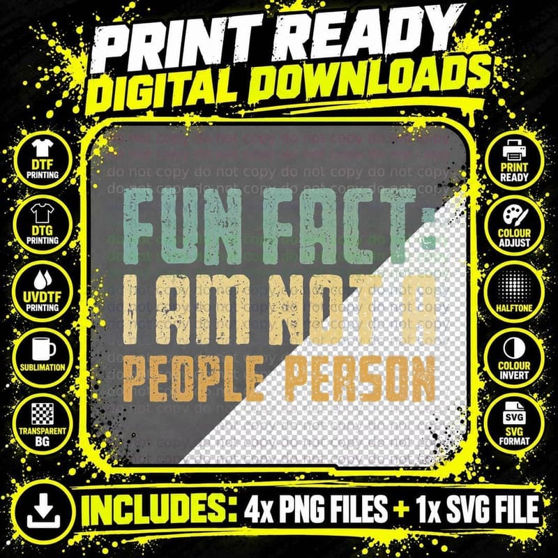 I Am Not a People Person T-Shirt Png SVG Digital Bundle