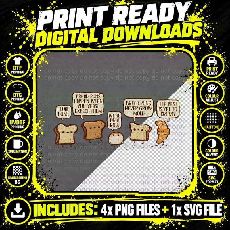 I Loaf Bread Puns T-Shirt Png SVG Digital Bundle
