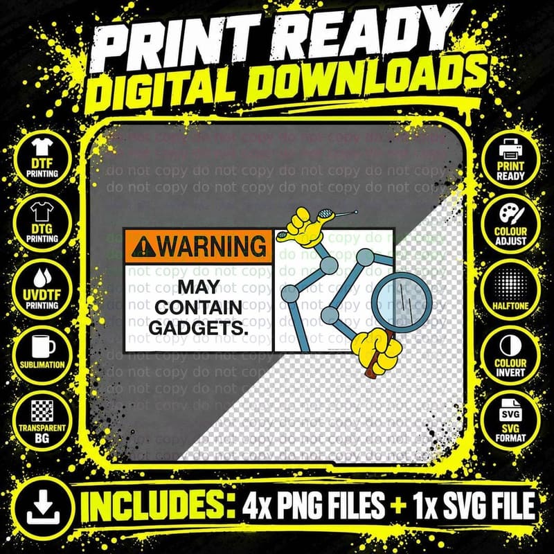 Inspector Gadget - Adult T Shirt - Go Go Gadget 06 Png SVG Digital Bundle