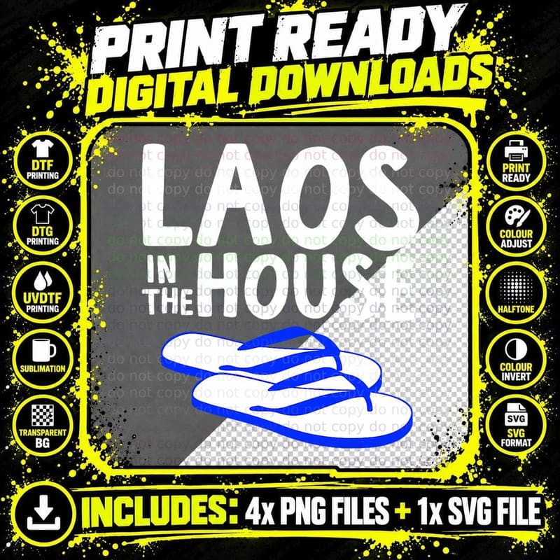 Laos Laotian New Year Asian Cambo House T-Shirt Png SVG Digital Bundle