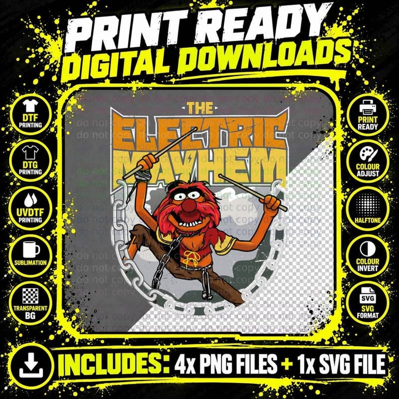 Muppets Electric Mayhem T-Shirt Png SVG Digital Bundle