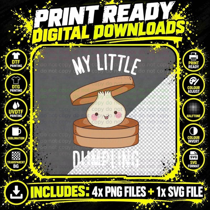 My Little Dumpling Chinese Cuisine T-Shirt Png SVG Digital Bundle
