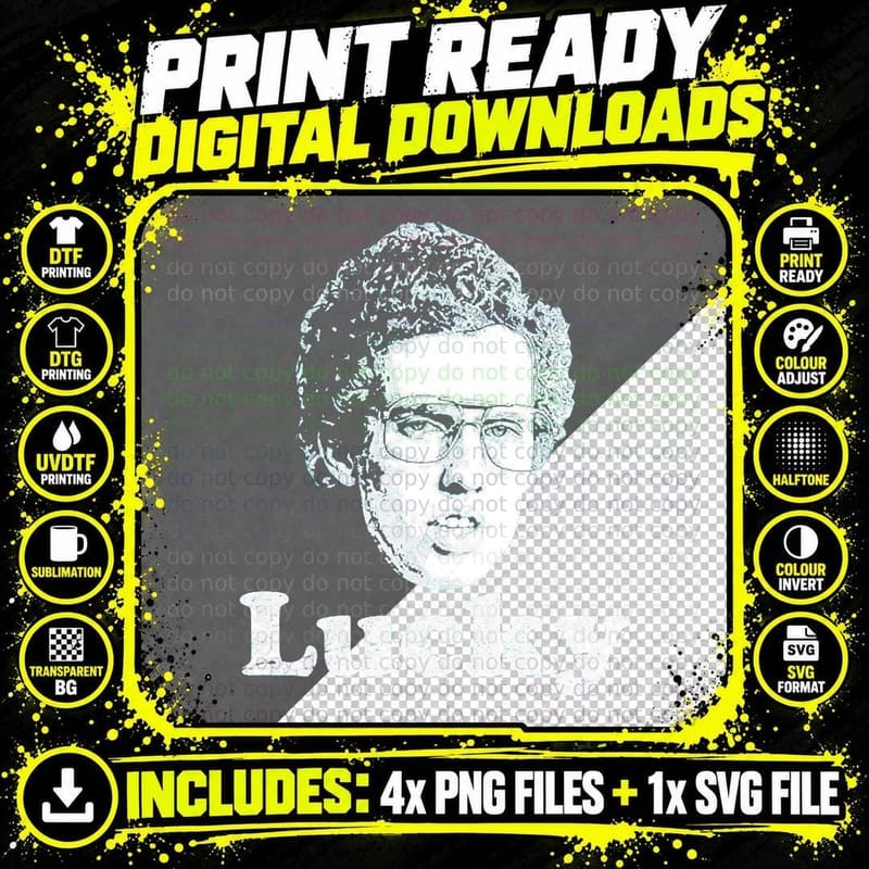 Napoleon Dynamite Lucky T-Shirt Png SVG Digital Bundle
