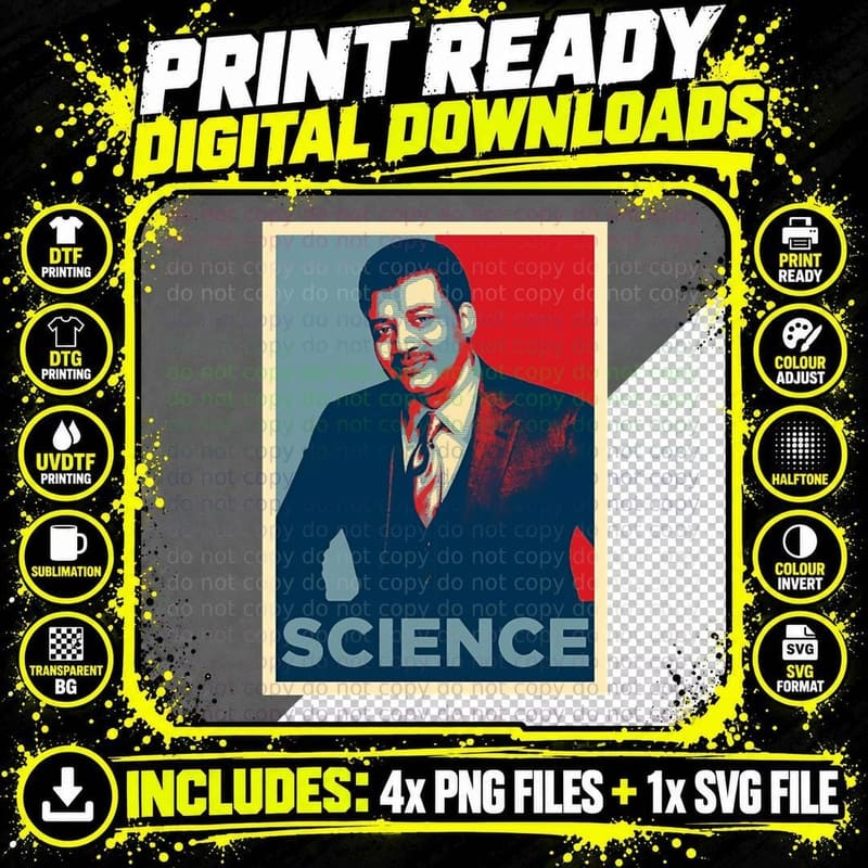 Neil Degrasse Tyson Hope T-Shirt Png SVG Digital Bundle