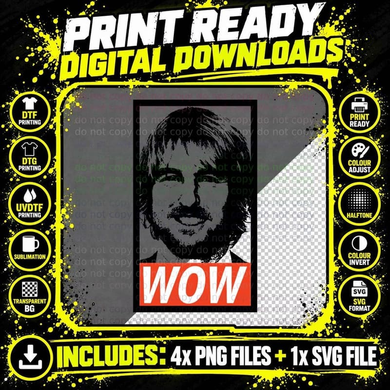 Owen Wilson WOW T-Shirt Png SVG Digital Bundle