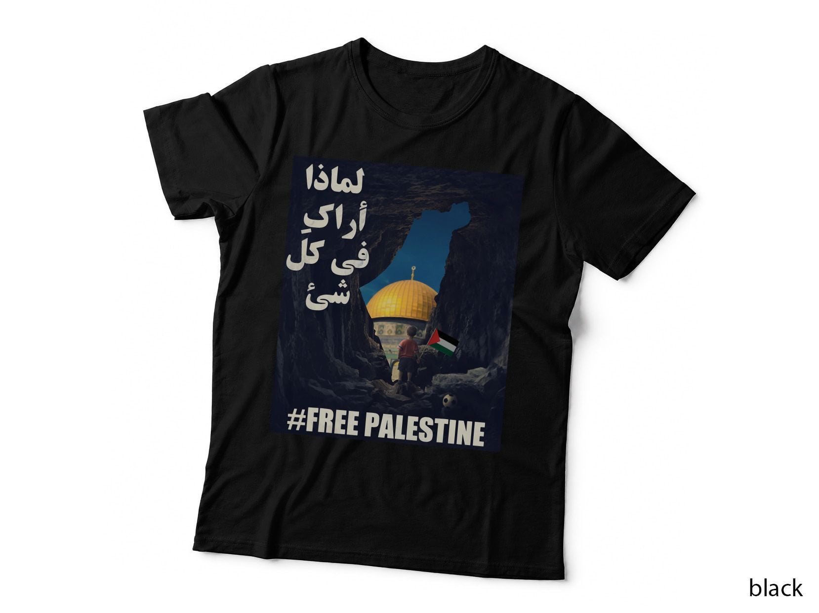 Palestine Flag Palestine Map Free Gaza Palestine Arabic T-Shirt
