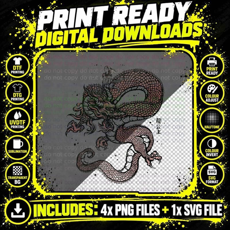 Princess of Dragons T-Shirt Png SVG Digital Bundle