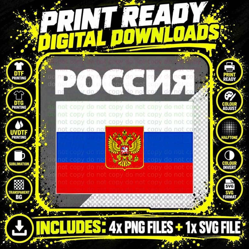 Russia Flag Shirt Cool Pocket Russian Poccna Flags Gift Png SVG Digital Bundle