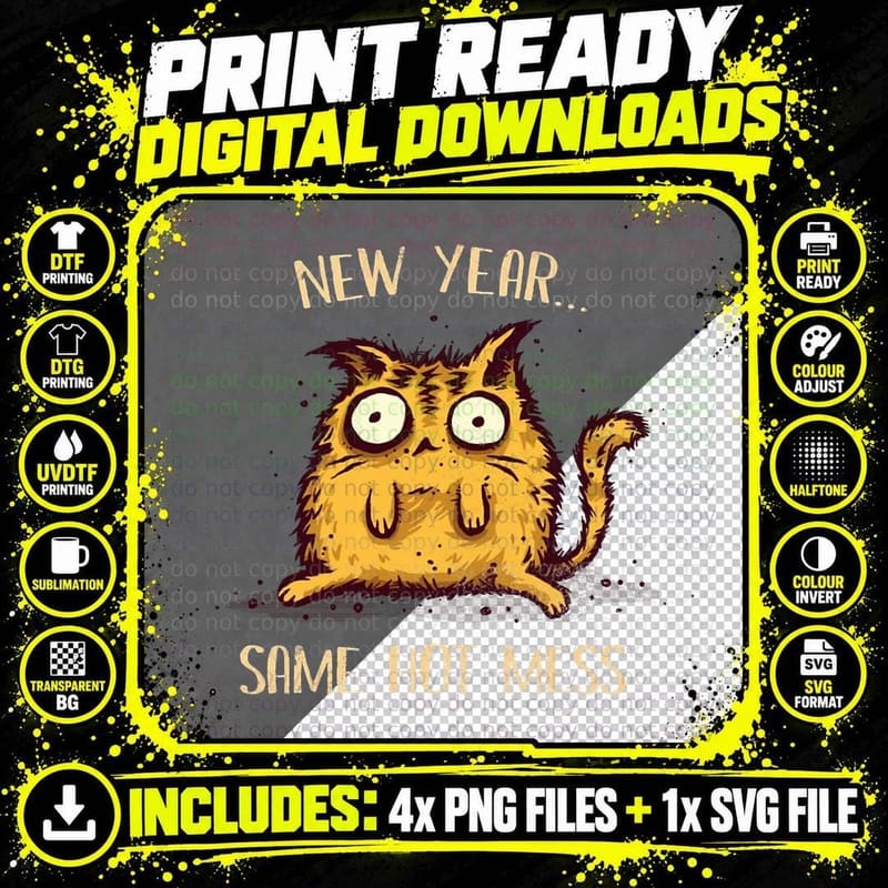 Same Hot Mess T-Shirt Png SVG Digital Bundle