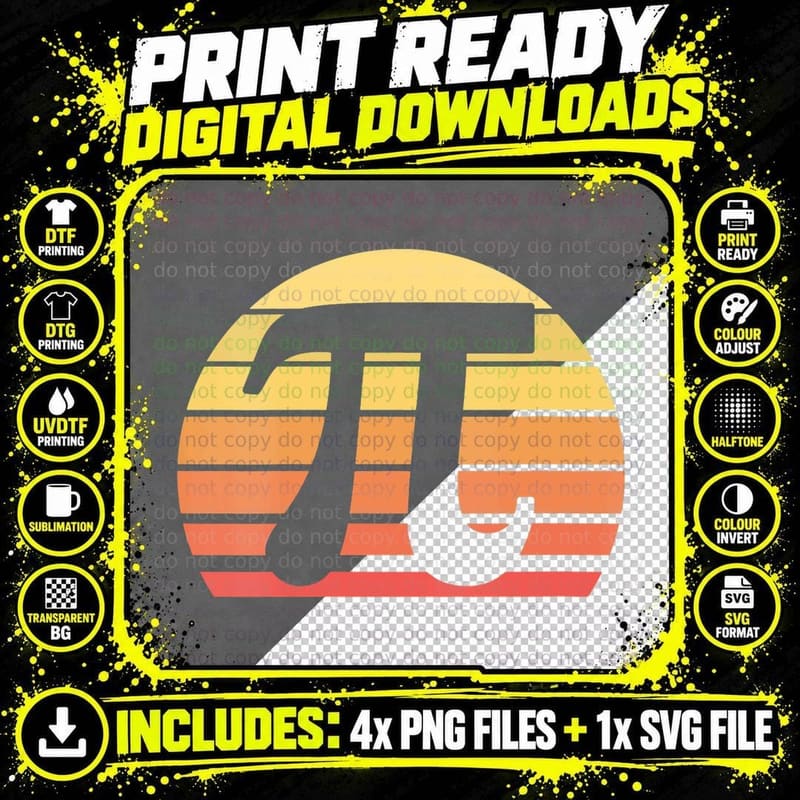 Simple Pi Symbol Shirt National Day Gift T-Shirt Png SVG Digital Bundle