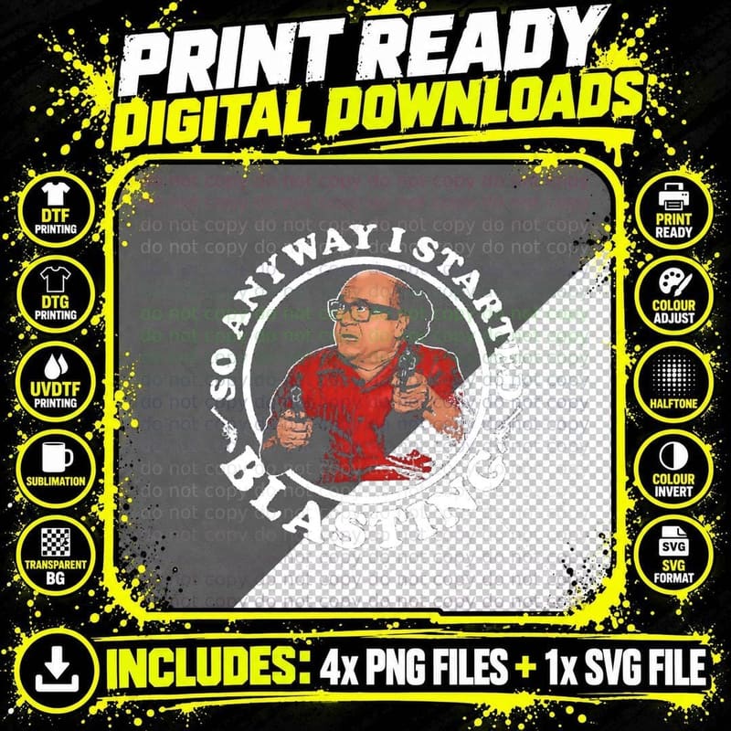 So Anyway I Started Blasting Frank Reynolds T-Shirt Png SVG Digital Bundle