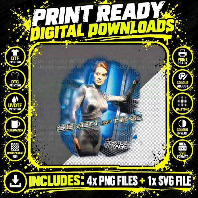 Star Trek Seven of Nine T-Shirt Png SVG Digital Bundle