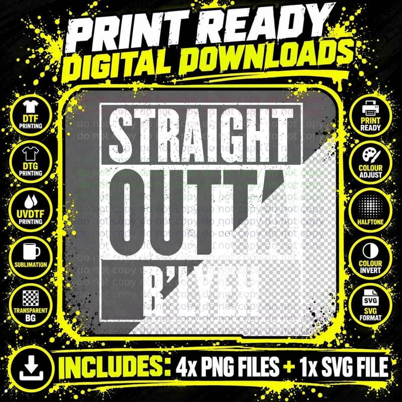 Straight Outta R'lyeh - Cthulhu Lovecraft Mashup T-Shirt Png SVG Digital Bundle