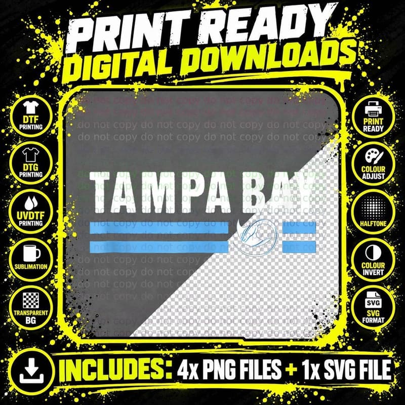 Tampa Bay Tb Local Stingray Native Tampa Bay Fan T-Shirt Png SVG Digital Bundle
