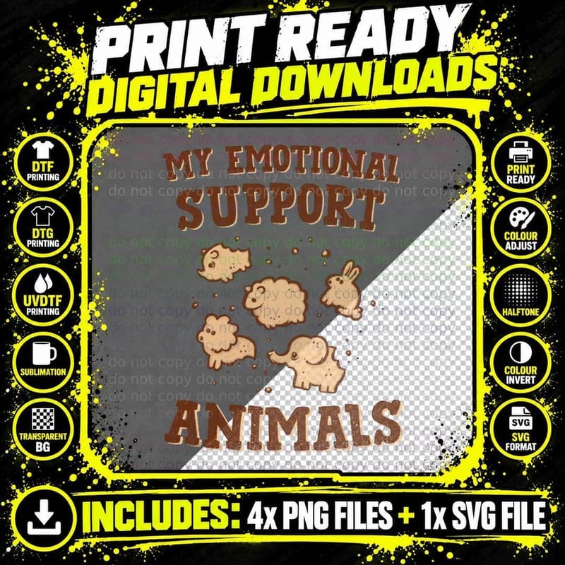 Tasty Emotional Support T-Shirt Png SVG Digital Bundle
