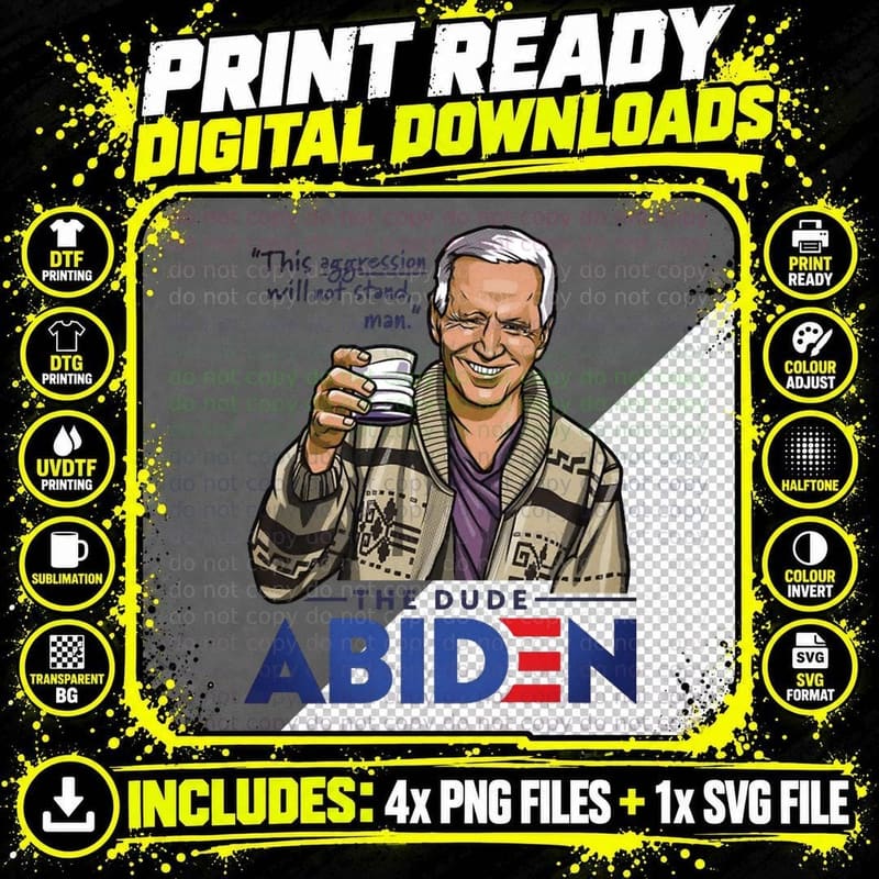 The Dude Abiden - Lebowski T-Shirt Png SVG Digital Bundle