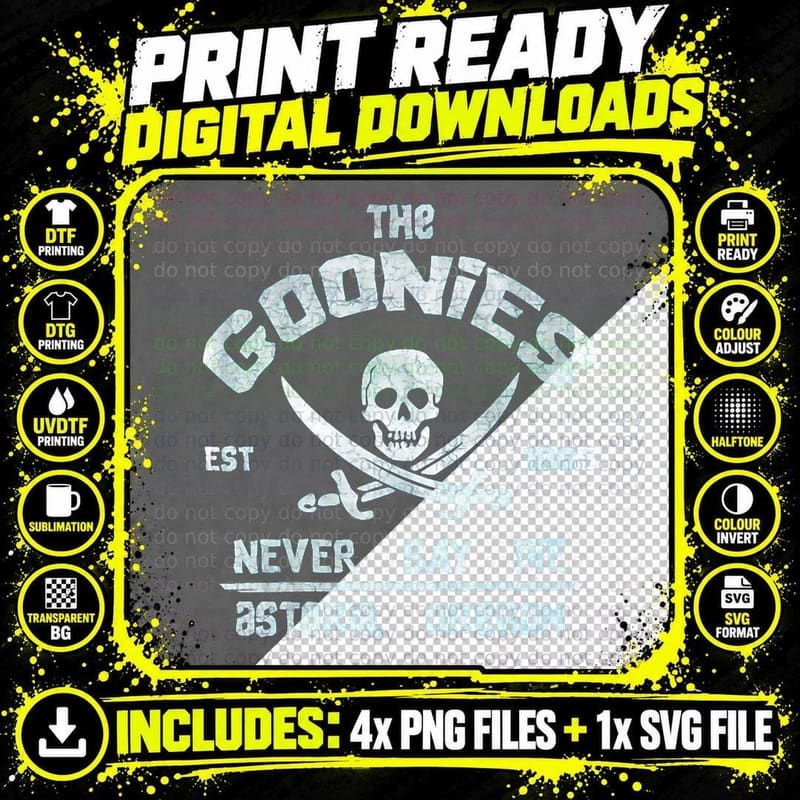 The Goonies Never Say Die T-Shirt Png SVG Digital Bundle