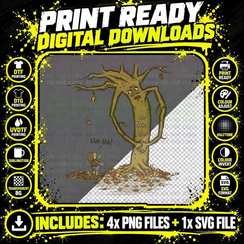 The Naked Tree T-Shirt Png SVG Digital Bundle