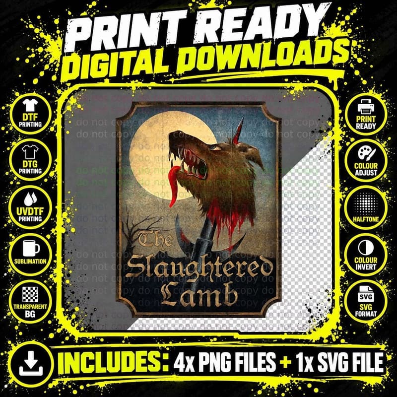 The Slaughtered Lamb T-Shirt Png SVG Digital Bundle