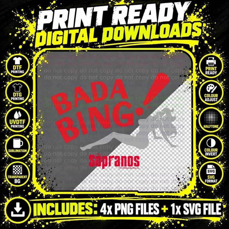 The Sopranos Bada Bing! Adult T-Shirt Png SVG Digital Bundle