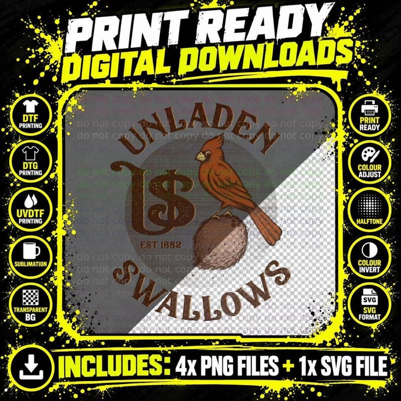 The Unladen Swallows T-Shirt Png SVG Digital Bundle