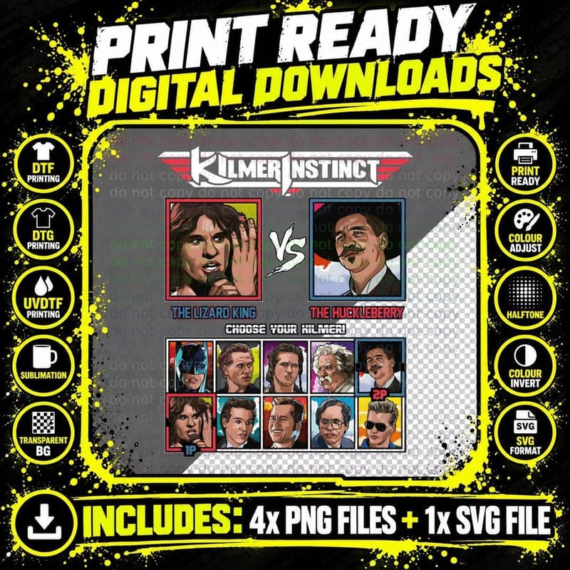 Val Kilmer Huckleberry T-Shirt Png SVG Digital Bundle