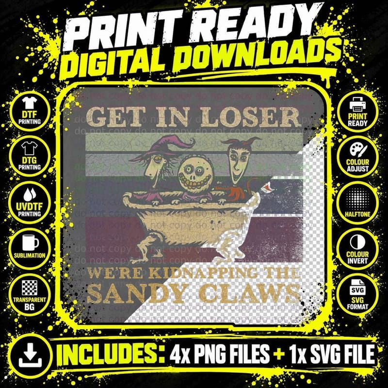 We're Kidnapping the Sandy Claws T-Shirt Png SVG Digital Bundle