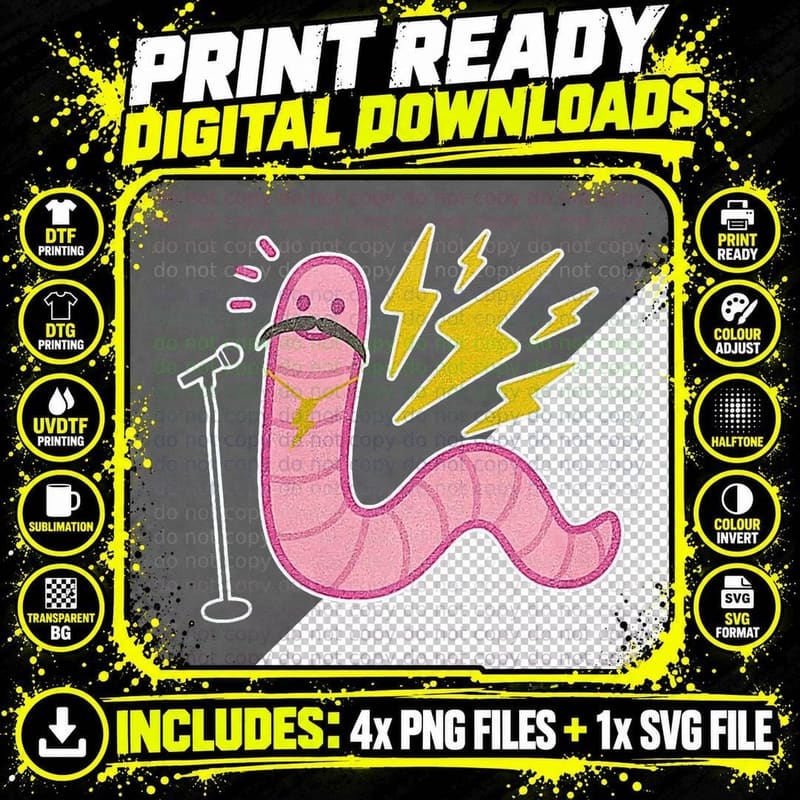 Worm with a Mustache Tom Ariana Vanderpump Rules T-Shirt Png SVG Digital Bundle