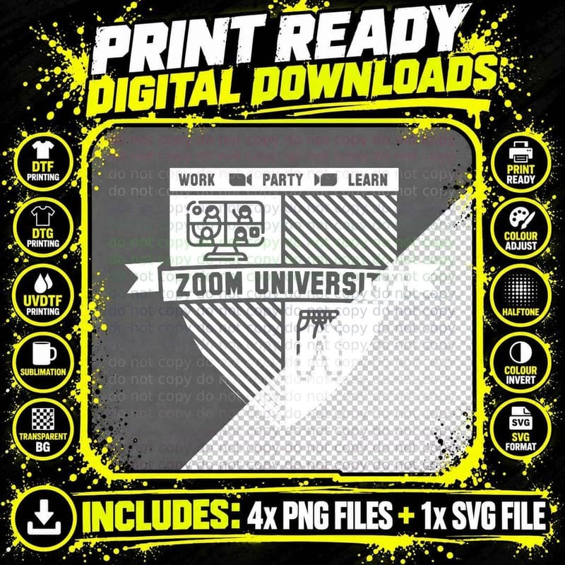 Zoom University - Work Party Learn T-Shirt Png SVG Digital Bundle
