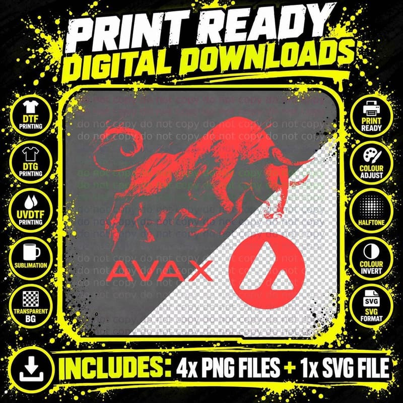 AVAX Token HODL Avalanche Crypto Millionaire Bullrun Png SVG Digital Bundle