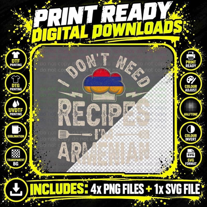 Armenia Flag Proud Armenians Men & Women T-Shirt Png SVG Digital Bundle