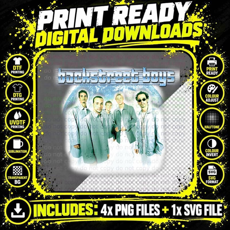 Backstreet Boys - Larger Than Life, Gift, Graphic T-Shirt Png SVG Digital Bundle