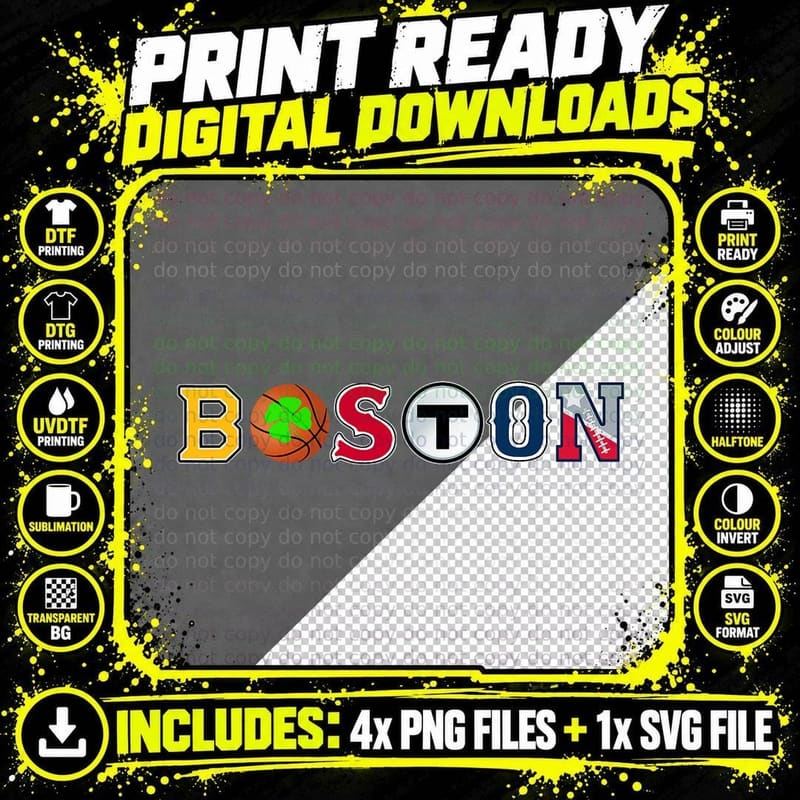 Bawston Townie Sports Fan Boston Mass New England Proud Png SVG Digital Bundle