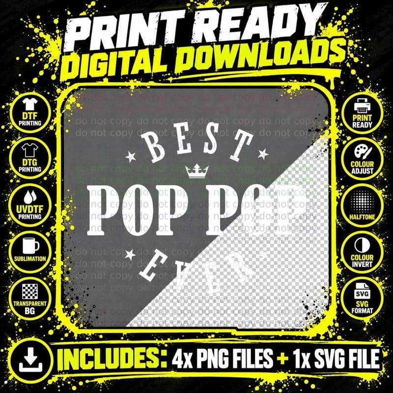 Best Pop Ever Design - Pop T-Shirt Png SVG Digital Bundle
