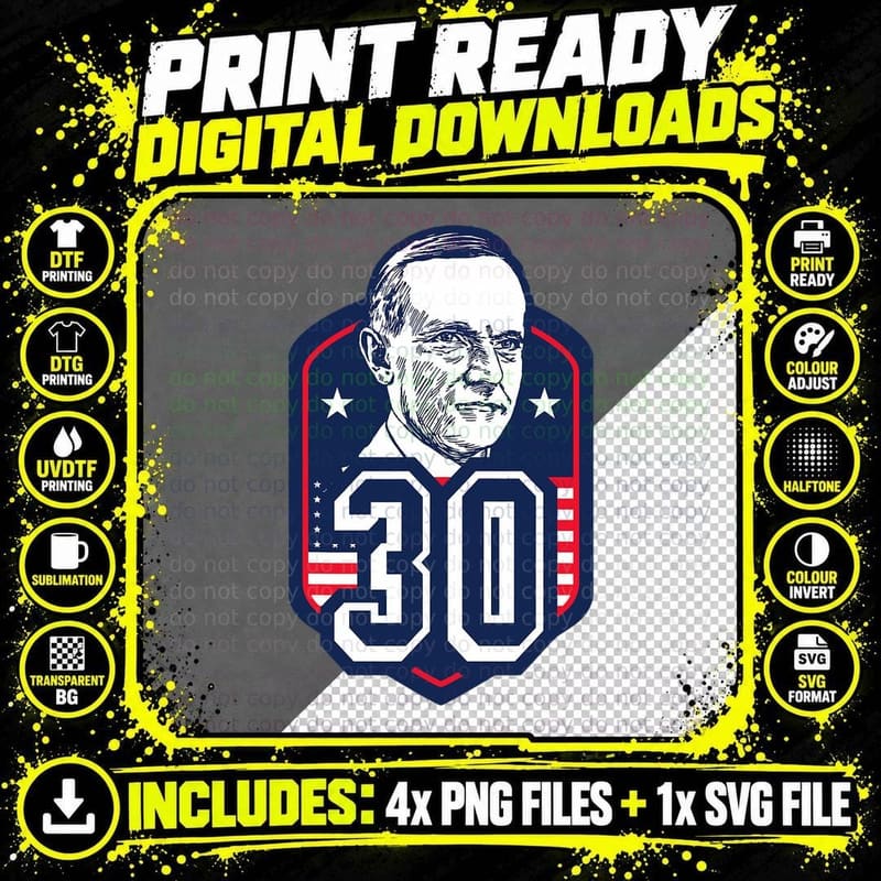 Calvin Coolidge Thirtieth President Style T Shirt Png SVG Digital Bundle