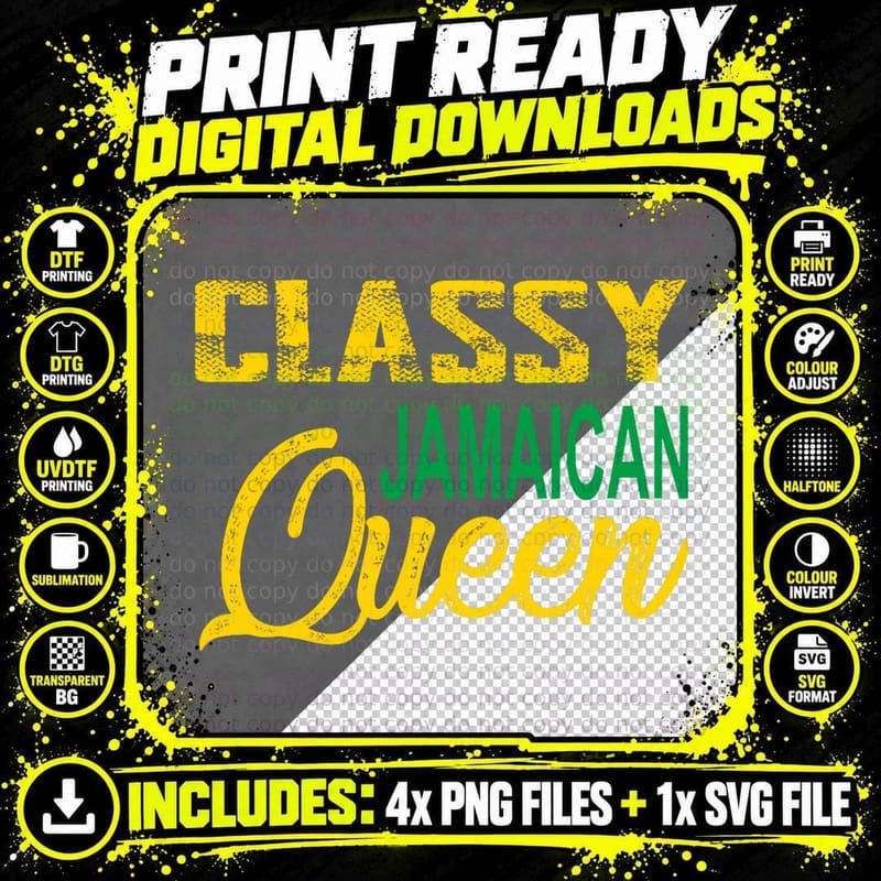 Classy Jamaican Queen Jamaican Women-Jamaican Women Png SVG Digital Bundle